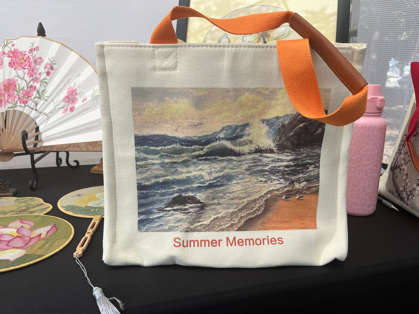 Handbag Tote with Original oil painting (Summer Memories)