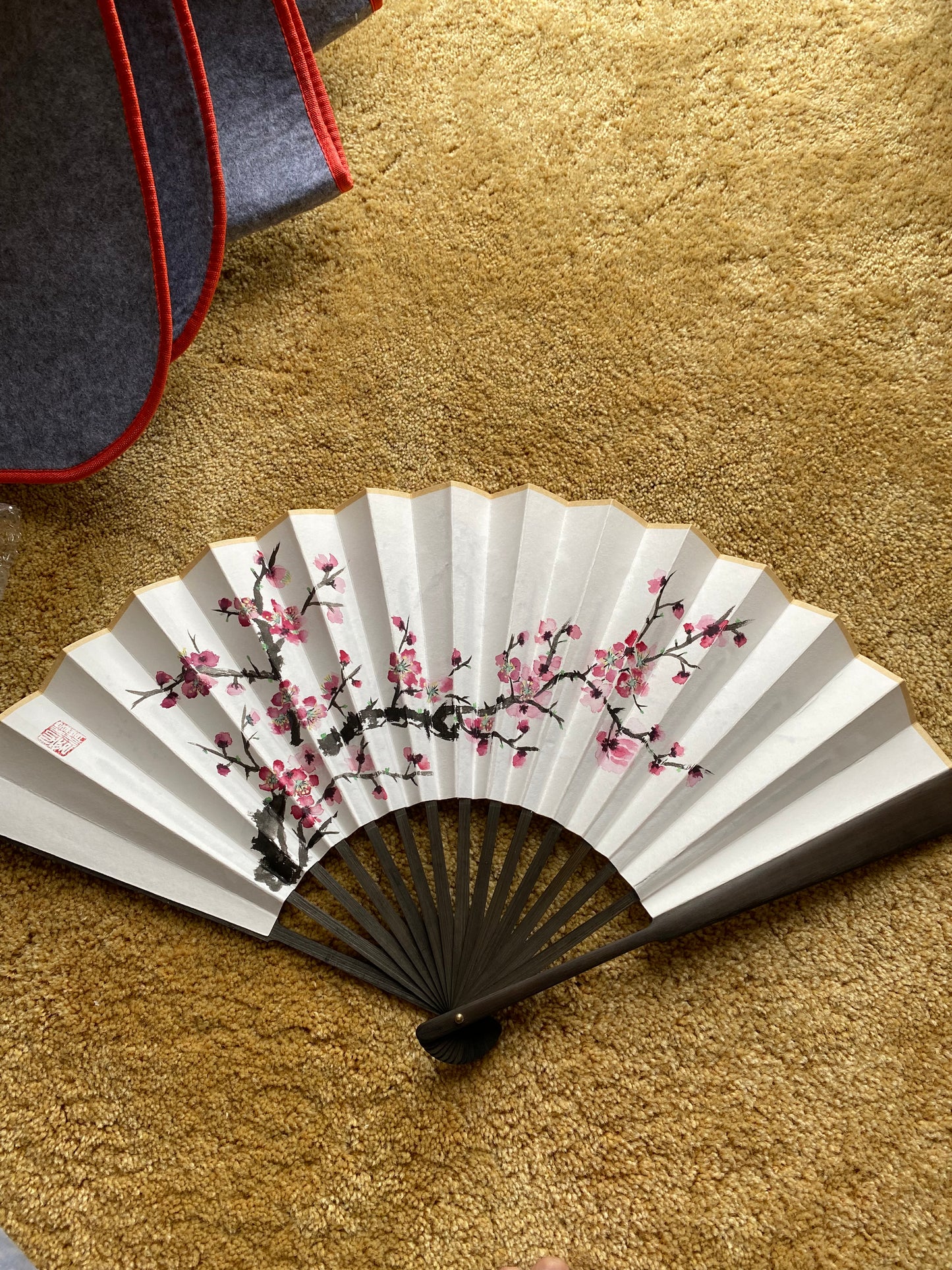 Traditional Chinese brush paintings on folding fans