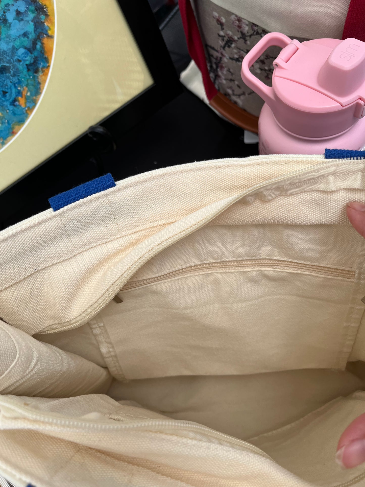 Handbag Tote with Original Chinese/Japanese art (Swan Lake)