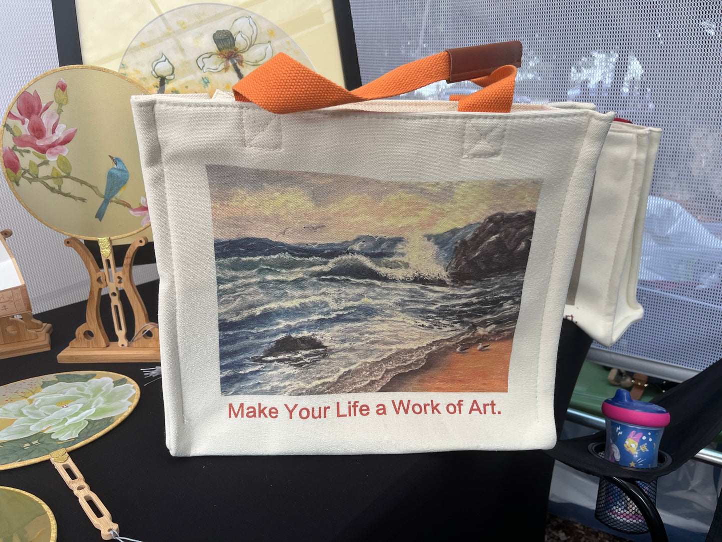 Handbag Tote with Original oil painting (Summer Memories)
