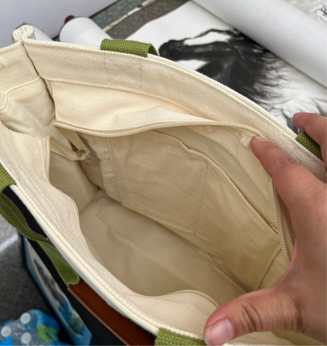 Handbag Tote with original oil painting(Birch Trees)