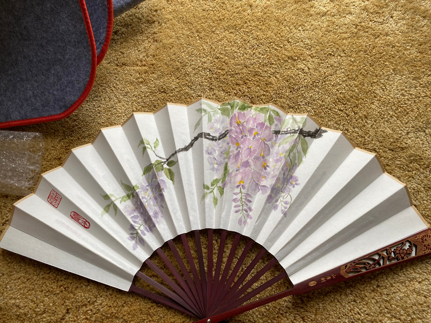 Traditional Chinese brush paintings on folding fans