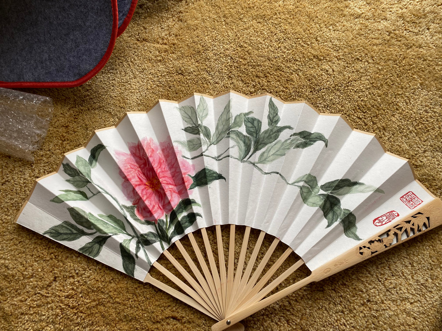 Traditional Chinese brush paintings on folding fans