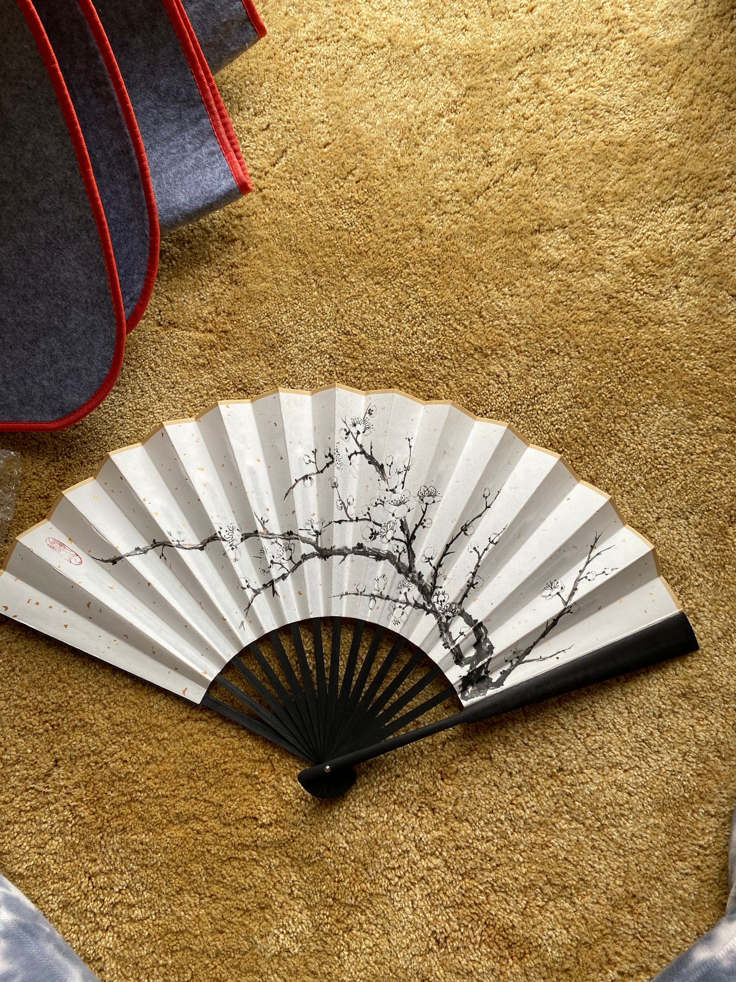 Traditional Chinese brush paintings on folding fans