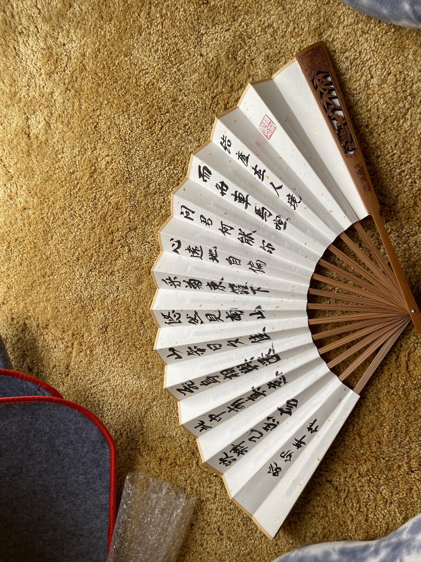 Traditional Chinese brush paintings on folding fans