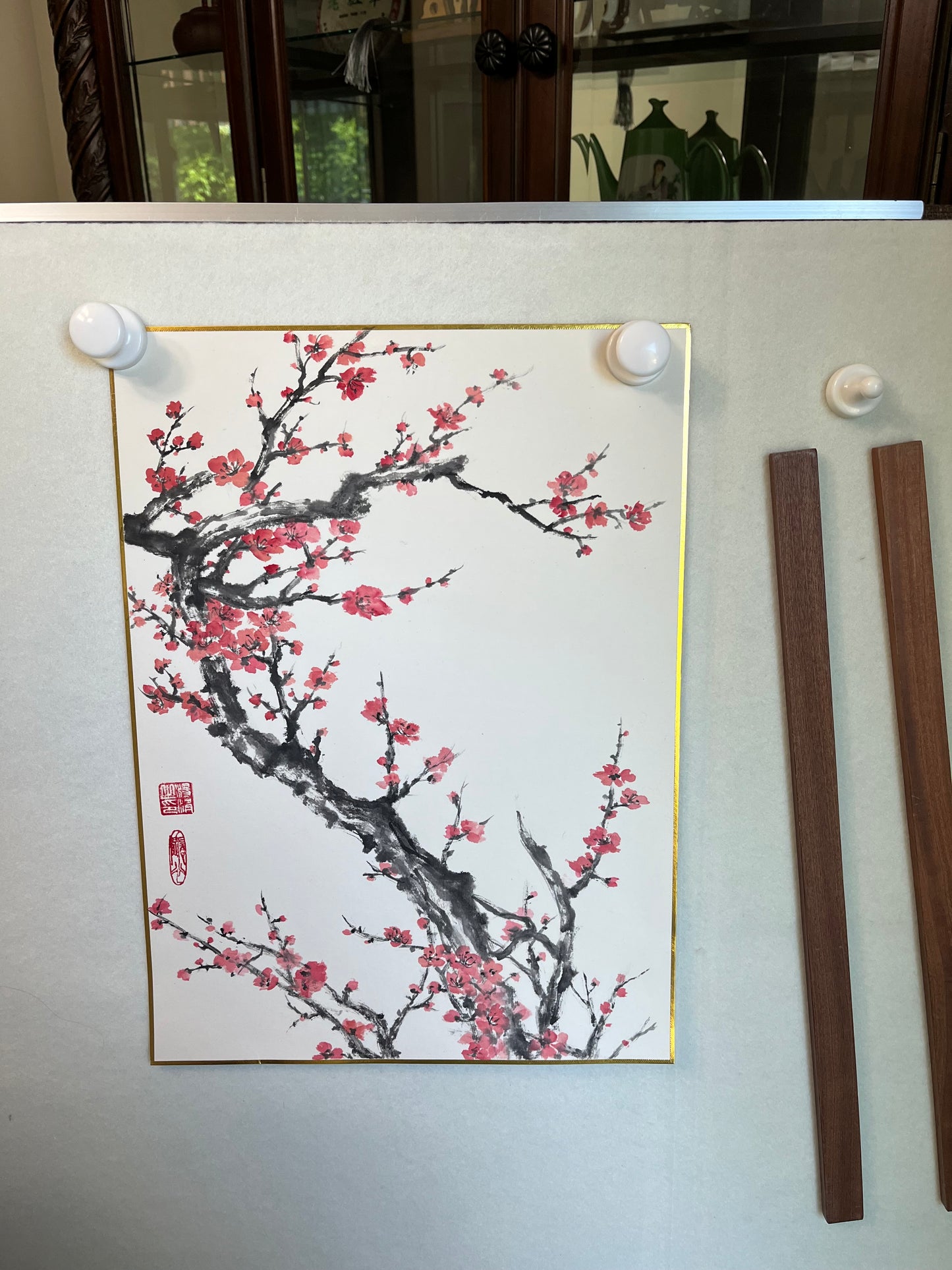 Black and Red Cherry Blossom