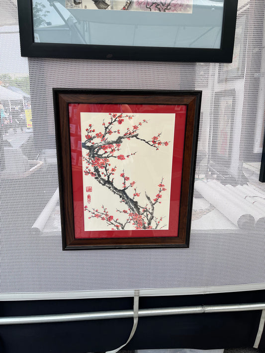 Black and Red Cherry Blossom