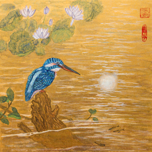 Moonlight River with Kingfisher