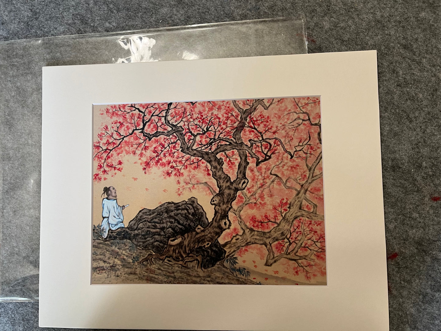 Fine art print" poet under the Japanese Maple"