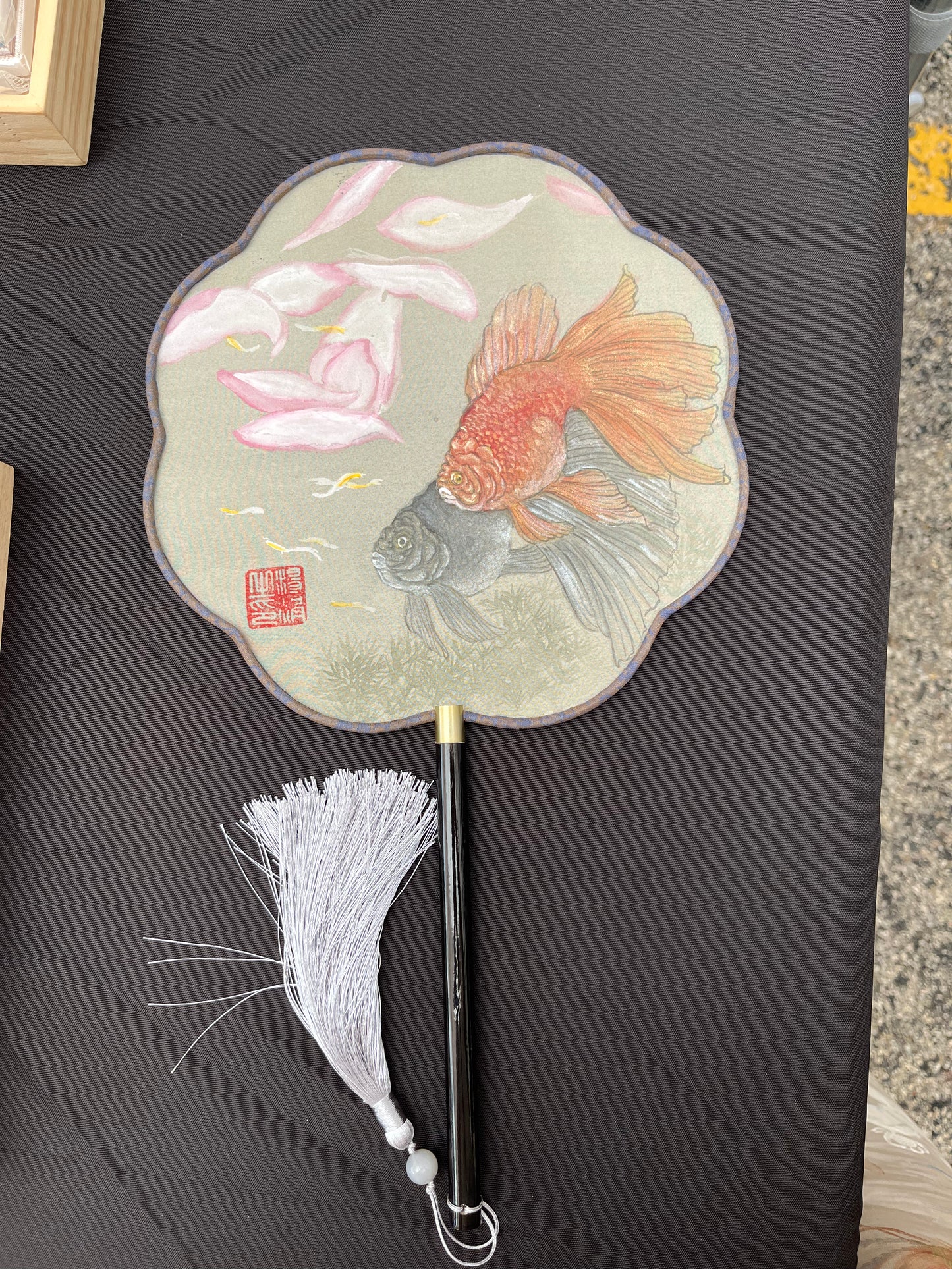 New Traditional Chinese brush paintings on silk fans