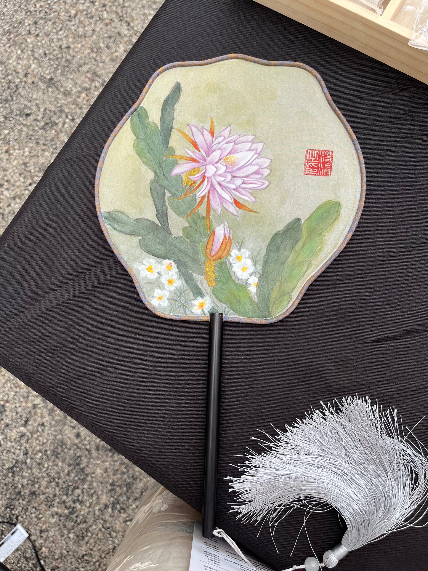 New Traditional Chinese brush paintings on silk fans